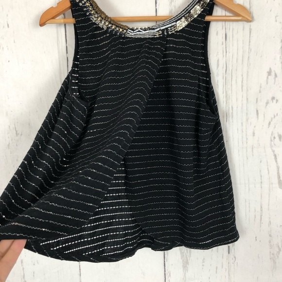 Free People Aztec Louie Embroidered Beaded Sequined Metallic Tank Top Medium - Picture 4 of 7